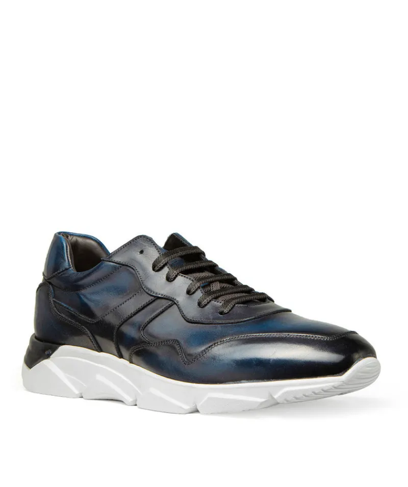 finsburyshoes shop Sneakers PAOLO Bleu Patiné*Homme Toutes Les Chaussures|Chaussures Casual